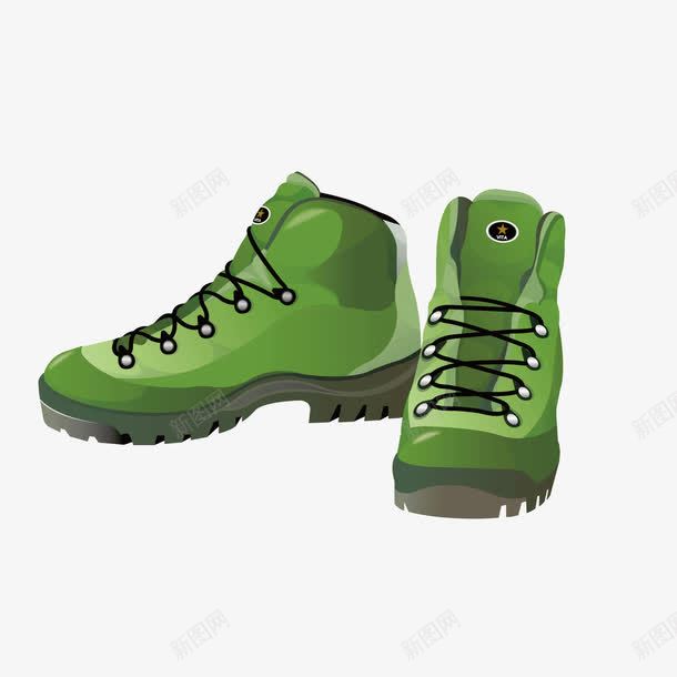卡通绿色登山鞋皮靴png免抠素材_新图网 https://ixintu.com 卡通 登山鞋 皮靴 绿色