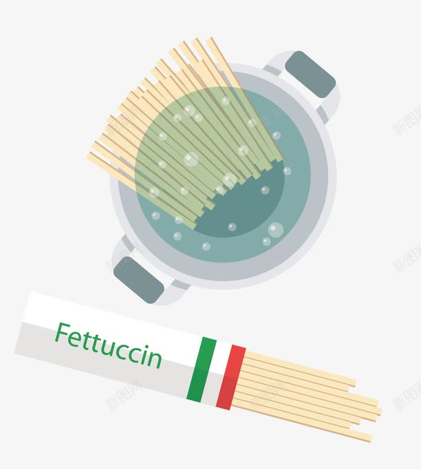 煮意大利面矢量图ai免抠素材_新图网 https://ixintu.com 沸水 煮面条 矢量素材 锅 面条 矢量图