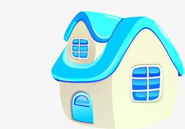 黄蓝色卡通房子图标png_新图网 https://ixintu.com 卡通 图标 房子 蓝色