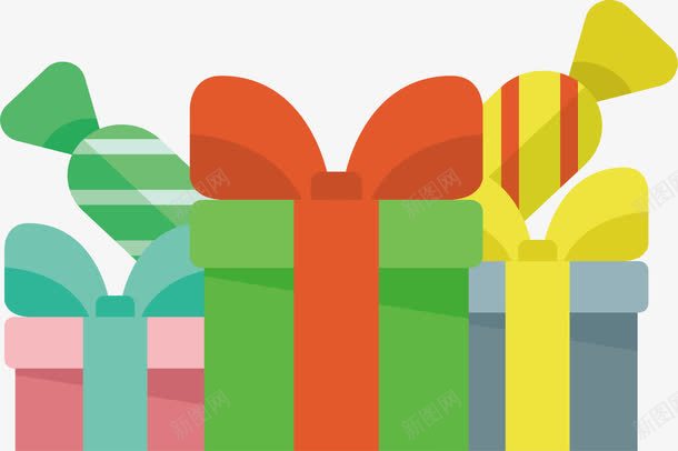节日礼物堆png免抠素材_新图网 https://ixintu.com 圣诞礼物 彩色礼盒 矢量png 礼物 礼物堆 节日礼物