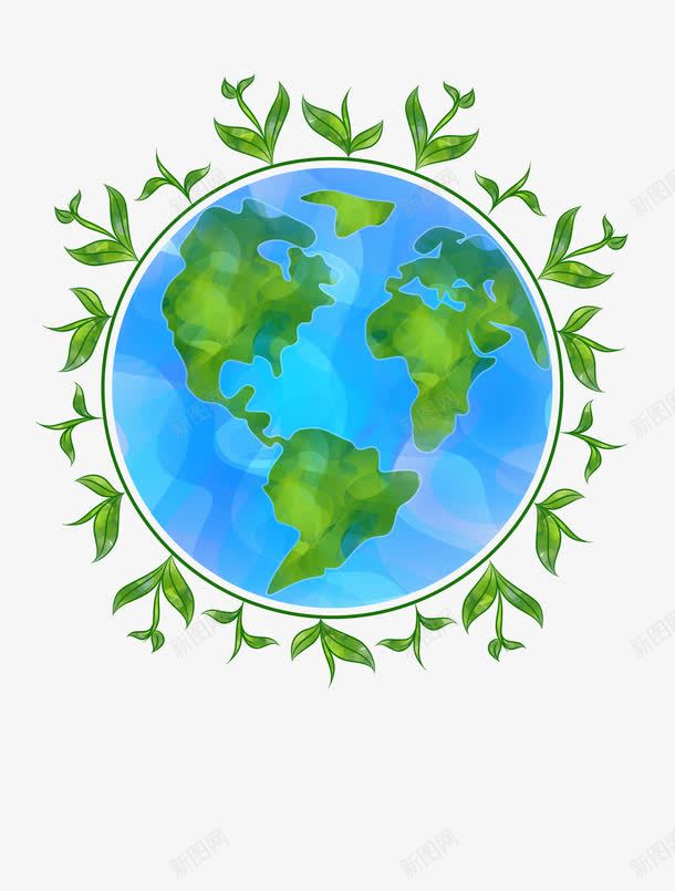 水彩世界的地球png免抠素材_新图网 https://ixintu.com 地球 手绘 植物 绿植地球