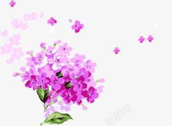 卡通紫色花朵装饰素材