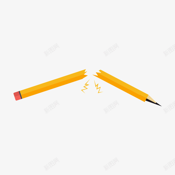 折断的铅笔png免抠素材_新图网 https://ixintu.com 折断的 断 铅笔 黄色