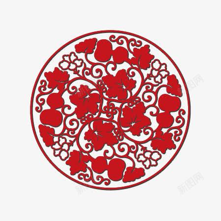 红色花纹圆形花朵图案png免抠素材_新图网 https://ixintu.com 图案 圆形 红色 花朵 花纹