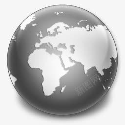 灰色地球装饰图标png_新图网 https://ixintu.com 图片 地球 灰色 装饰