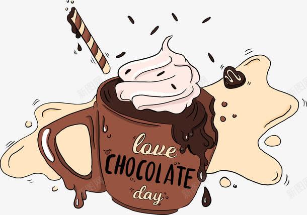 彩绘冰淇淋png免抠素材_新图网 https://ixintu.com 冰淇淋 创意 咖啡 咖啡杯 巧克力 杯子 融化