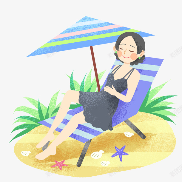 夏日海滩游玩女孩psd免抠素材_新图网 https://ixintu.com 夏日 女孩 海滩 游玩