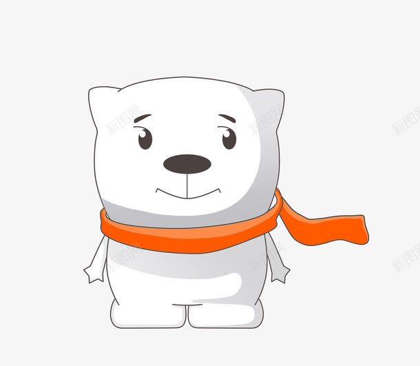 可爱的北极熊png免抠素材_新图网 https://ixintu.com 动物 北极熊 卡通 黄围巾