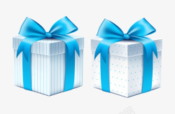 礼物盒蓝色矢量图素材