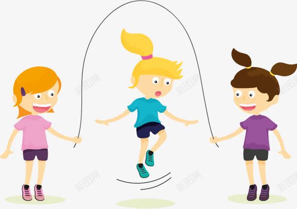 三个可爱女孩png免抠素材_新图网 https://ixintu.com 可爱 女孩 跳大绳