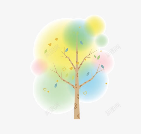 彩色的树png免抠素材_新图网 https://ixintu.com 彩色的树 手绘树 树木 通话