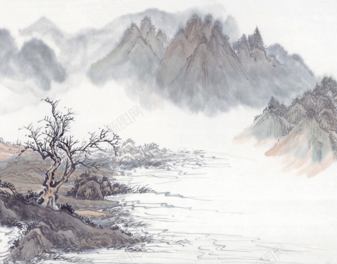 中国风古代画15背景