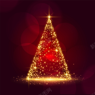 圣诞树光效特效元素矢量图背景