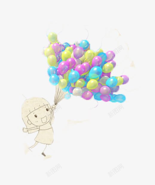 唯美精美卡通可爱小女孩气球png免抠素材_新图网 https://ixintu.com 卡通 可爱 唯美 小女孩 彩色 气球