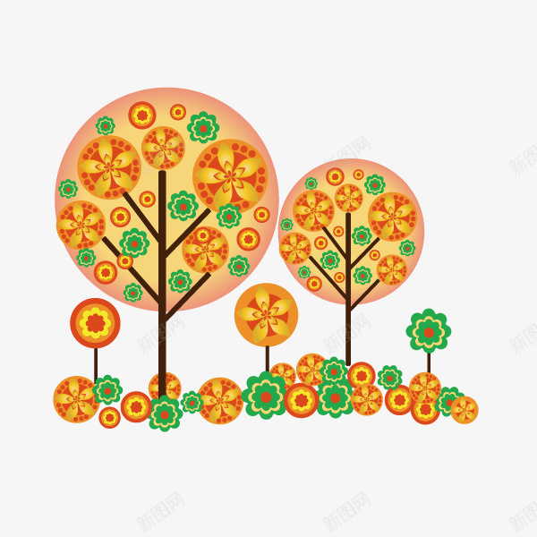 秋天的树png免抠素材_新图网 https://ixintu.com 卡通 小清新 手绘 植物