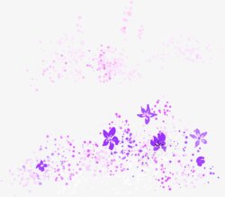紫色梦幻漂浮花朵素材
