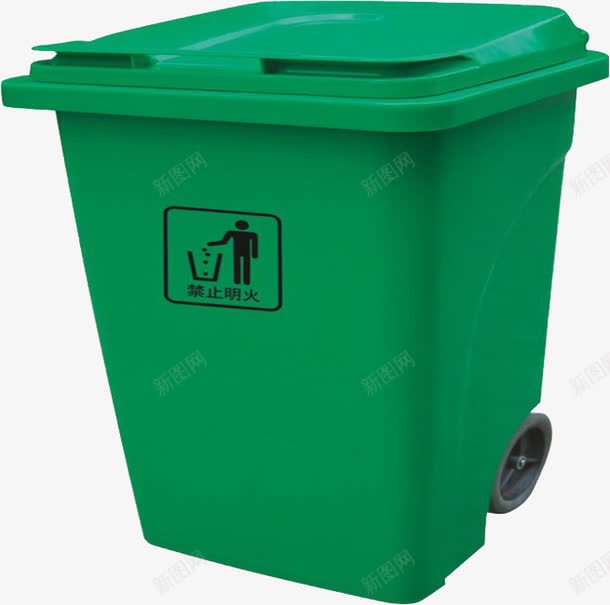 环卫垃圾桶png免抠素材_新图网 https://ixintu.com 垃圾桶 城市环卫 手推 绿色