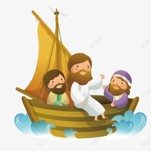 坐在船上的人们png免抠素材_新图网 https://ixintu.com 卡通 手绘 拟物化 插画 矢量人物 船