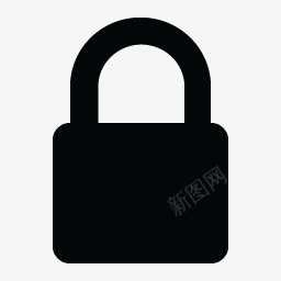 挂锁关闭黑色默认图标png_新图网 https://ixintu.com closed padlock 关闭 挂锁