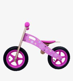小型便捷儿童自行车紫色雪花学步车高清图片