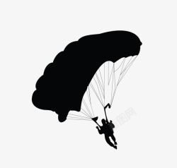 跳伞剪影降落伞高清图片