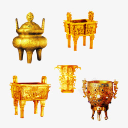 古代黄铜鼎素材
