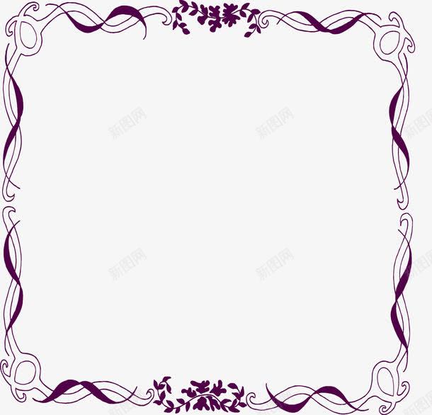紫色花纹边框png免抠素材_新图网 https://ixintu.com 紫色 花纹 边框