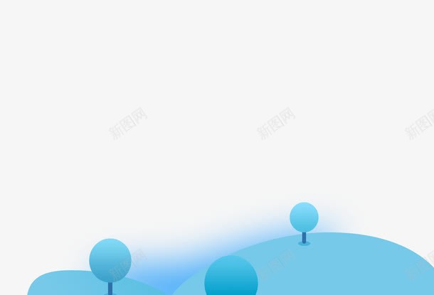 蓝色小树png免抠素材_新图网 https://ixintu.com 小树 山坡 树 矢量装饰 蓝色 装饰