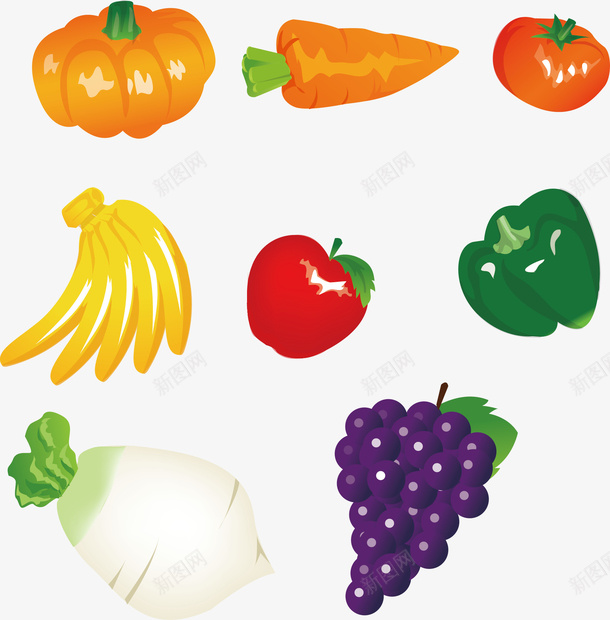 蔬菜水果卡通手绘矢量图ai免抠素材_新图网 https://ixintu.com 卡通 卡通矢量 卡通素材 卡通蔬菜 水果蔬菜 蔬菜 蔬菜卡通 蔬菜水果 矢量图