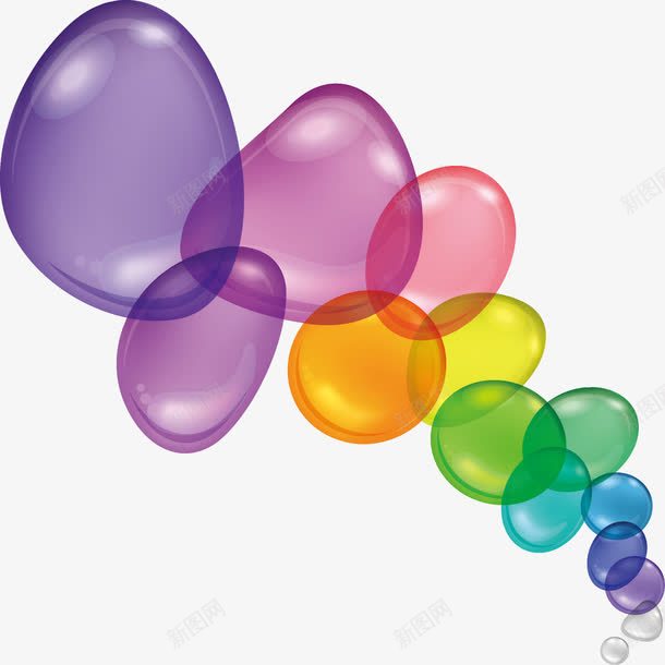 彩色透明泡泡png免抠素材_新图网 https://ixintu.com 卡通 可爱 彩泡 彩绘 彩色 时尚 气泡 气球 泡泡 美好 透明
