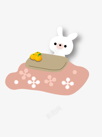小兔子睡觉png免抠素材_新图网 https://ixintu.com 动物世界 卡通动物 小兔子图片 被子