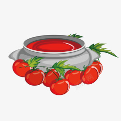卡通红色番茄酱矢量图素材