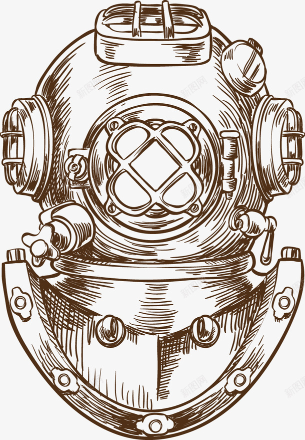 手绘潜水艇矢量图ai免抠素材_新图网 https://ixintu.com 图案 手绘 插画 海洋 矢量图