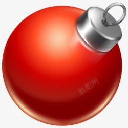 红色圣诞球图标素材
