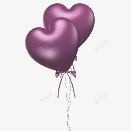 紫色爱心气球png免抠素材_新图网 https://ixintu.com 免抠 气球 爱心 素材 紫色