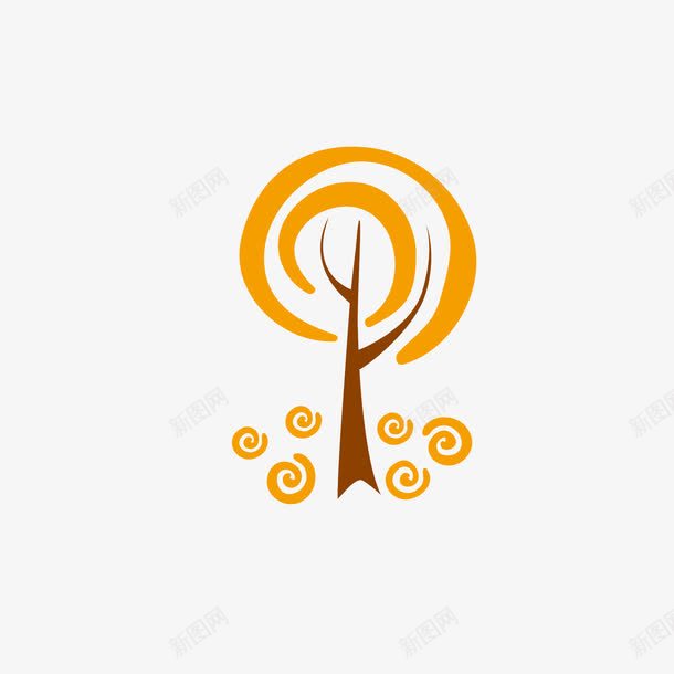 橙色树木png免抠素材_新图网 https://ixintu.com 卡通 树 树笔刷 植物 红色