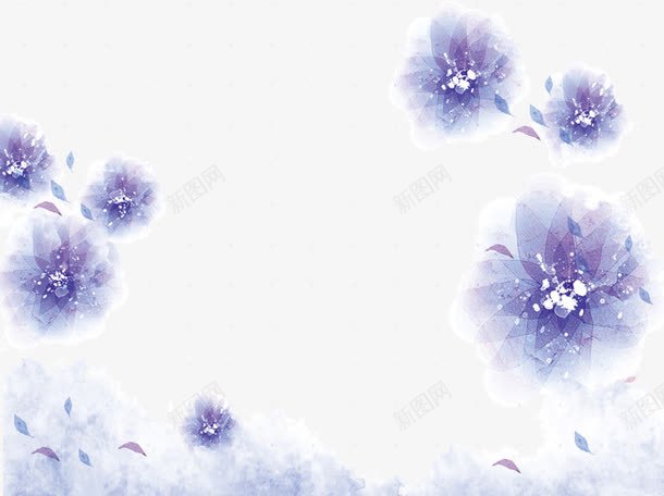 漂亮紫花背景png免抠素材_新图网 https://ixintu.com 漂亮 紫花 背景