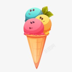 冰冻食品卡通彩色冰激凌高清图片