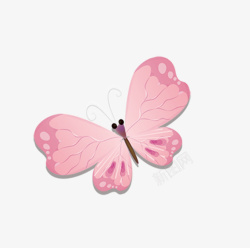 粉色手绘蝴蝶装饰图案素材