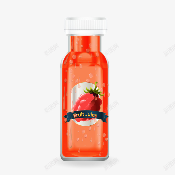 红色树莓饮料png免抠素材_新图网 https://ixintu.com 水果饮料 红色树莓 红色饮料 背景装饰 饮料瓶