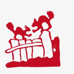 绡辩瑔镩红色松鼠装饰图案矢量图高清图片