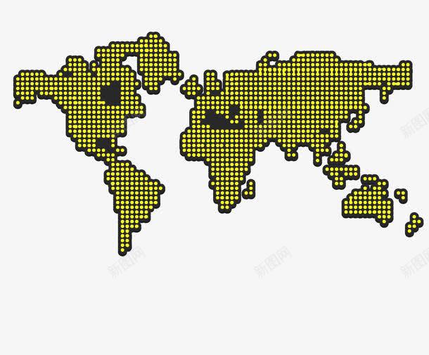 世界地图png免抠素材_新图网 https://ixintu.com 世界地图 创意地图 黄色