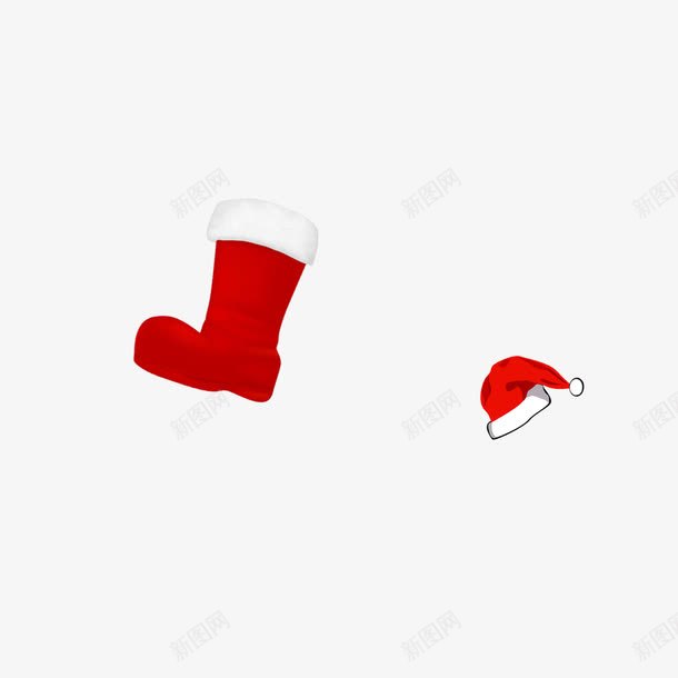 圣诞帽圣诞靴png免抠素材_新图网 https://ixintu.com 圣诞帽 圣诞靴 装饰