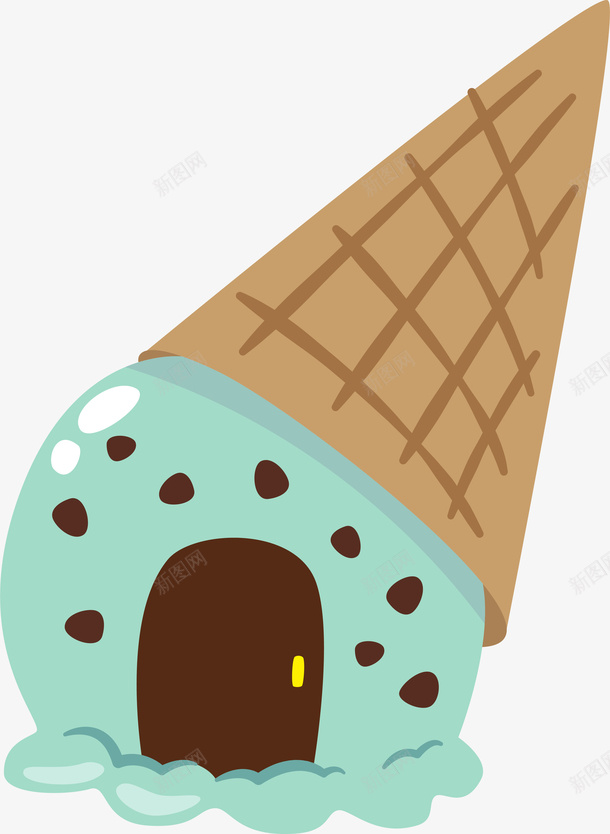 彩色甜筒png免抠素材_新图网 https://ixintu.com 冰激凌 卡通可爱 甜筒 矢量图案 装饰图 食物