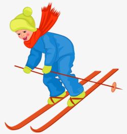 卡通滑雪素材