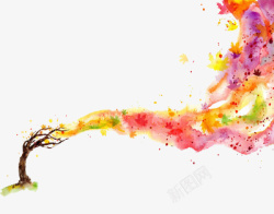 彩色手绘树素材
