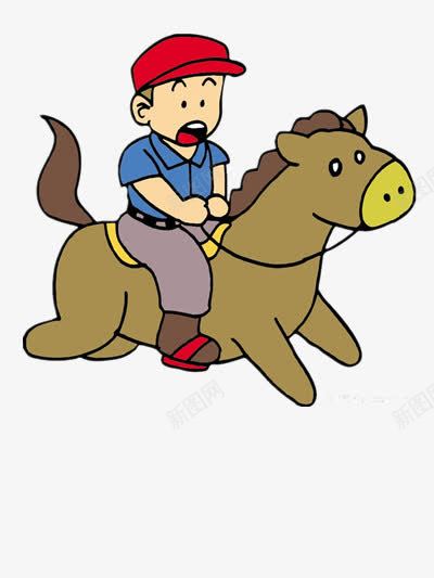 骑着马儿的大叔png免抠素材_新图网 https://ixintu.com 卡通 图片 运动
