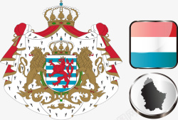 卢森堡卢森堡国徽国旗元素矢量图高清图片