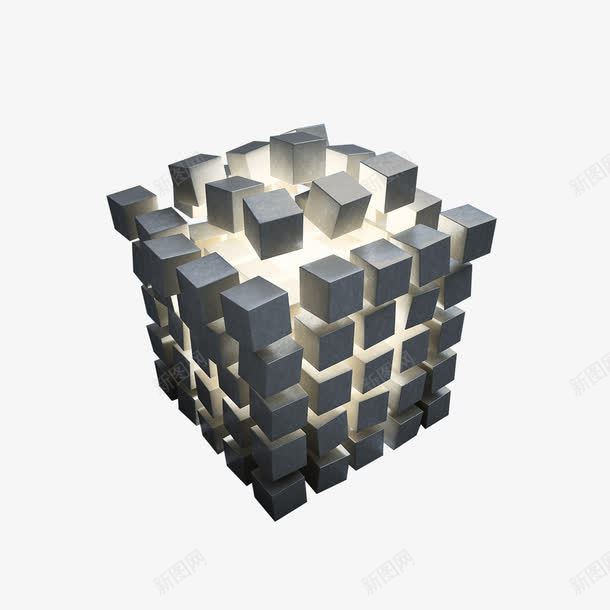 立体正方形png免抠素材_新图网 https://ixintu.com 创意 正方形 灰色 立体