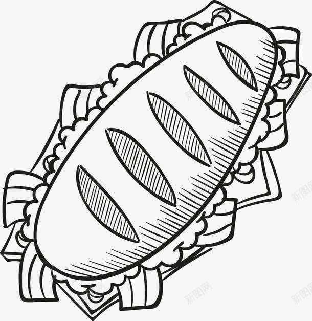 手绘快餐图标png_新图网 https://ixintu.com 图标 快餐 手绘 法式长棍面包 食物